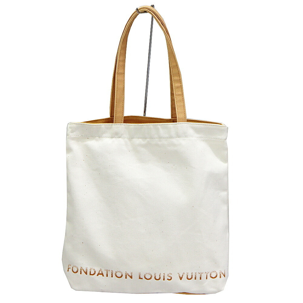 Louis Vuitton Fondation Museum Tote Bag White Beige